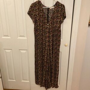 Natural Life Floral Wide Leg Jumpsuit